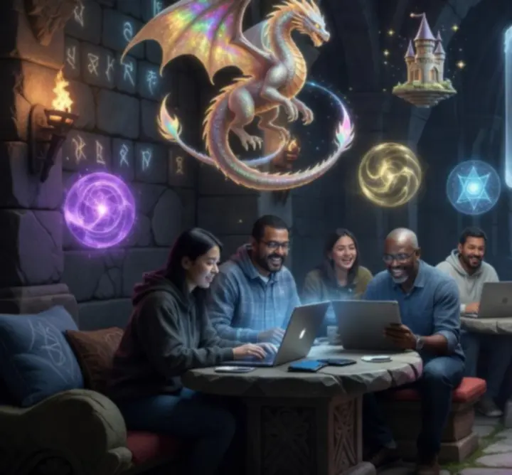 A welcoming fantasy gaming community gathered around Acev Vibe.