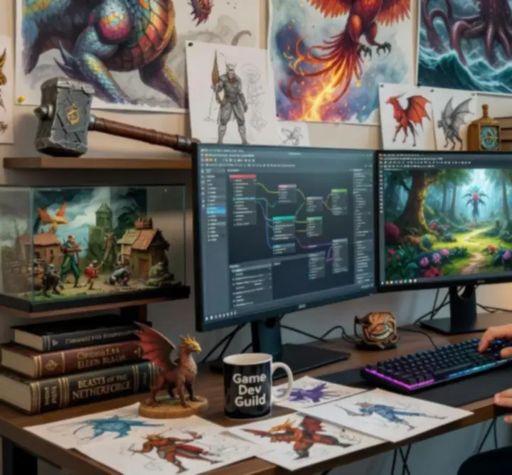 Developer interview scene from the Ace Adventure team