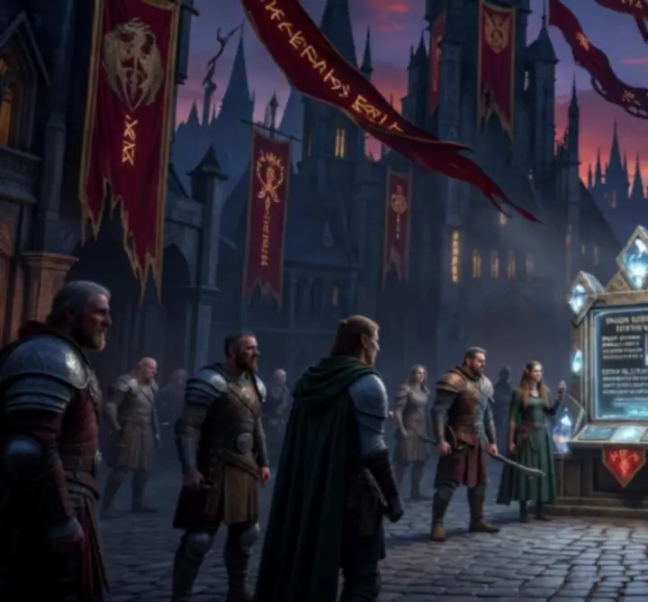 Cinematic view of a fantasy citadel under a stormy sky representing Acev Vibe news portal
