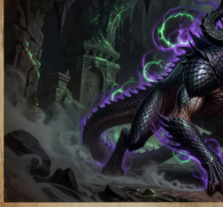 Towering mythical beasts looming over Aces in a dark battlefield.